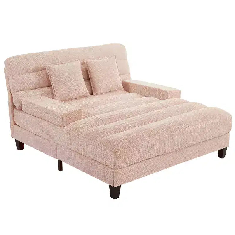 Canapé-méridienne réglable en chenille avec éclairage LED RVB