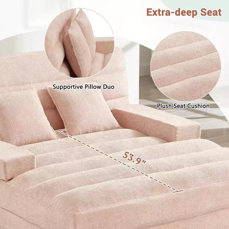 Canapé-méridienne réglable en chenille avec éclairage LED RVB