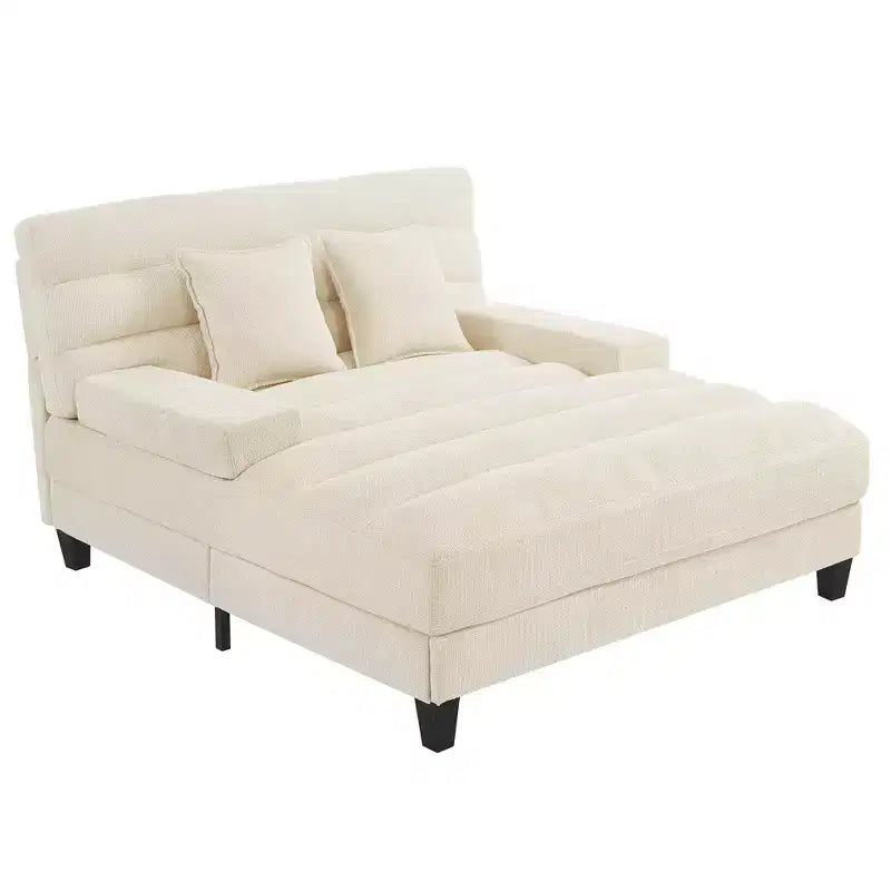 Canapé-méridienne réglable en chenille avec éclairage LED RVB