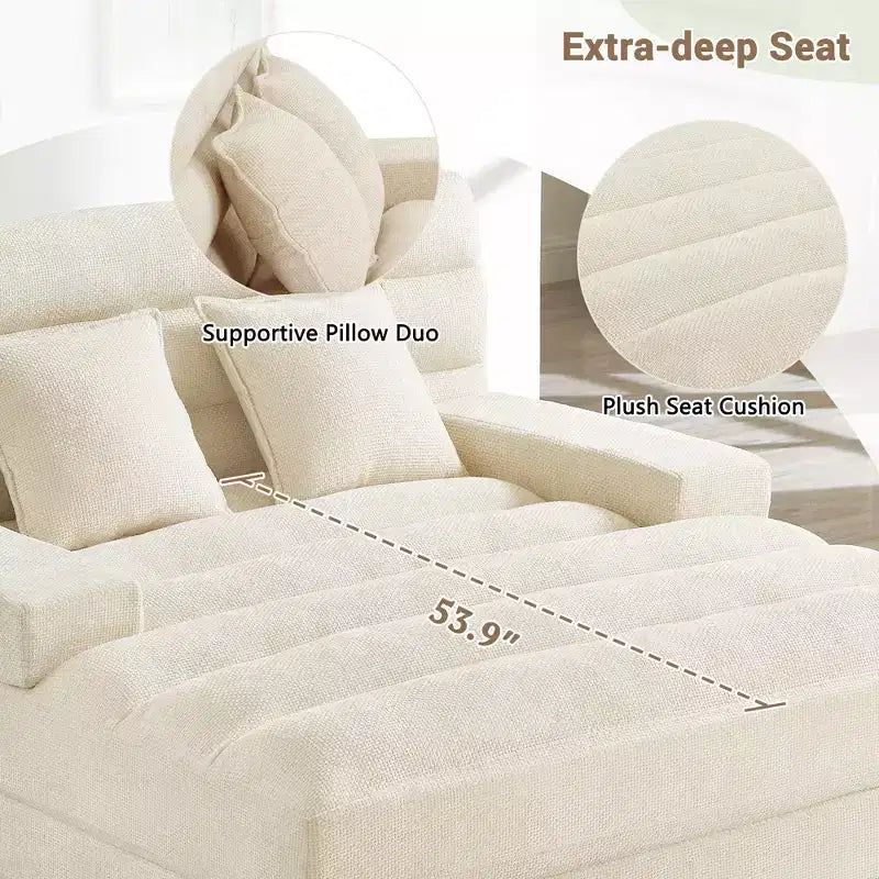 Canapé-méridienne réglable en chenille avec éclairage LED RVB