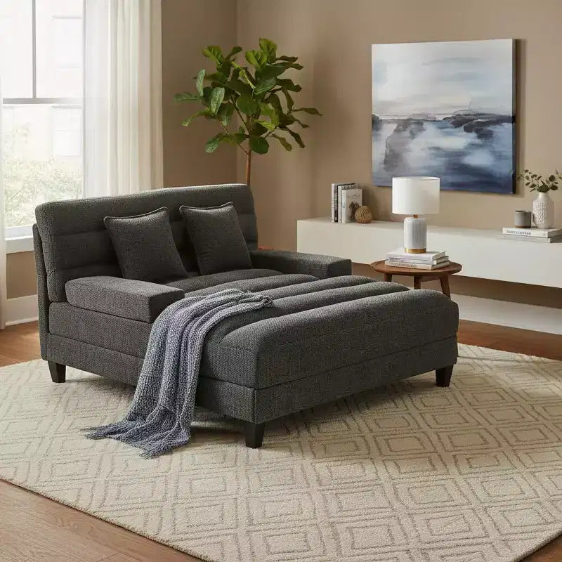 Canapé-méridienne réglable en chenille avec éclairage LED RVB