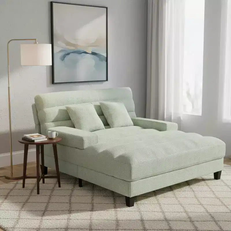 Canapé-méridienne réglable en chenille avec éclairage LED RVB
