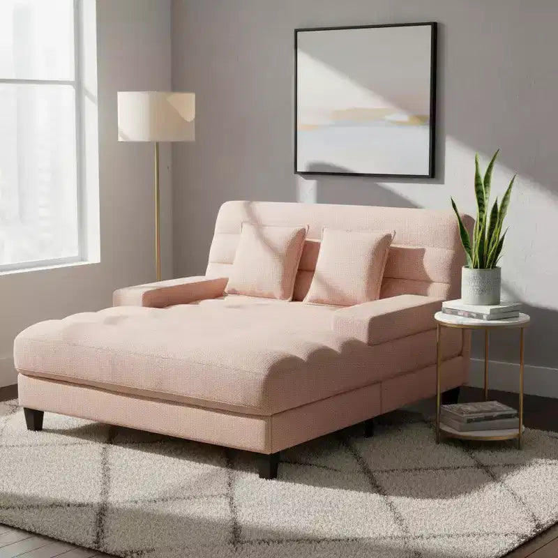Canapé-méridienne réglable en chenille avec éclairage LED RVB