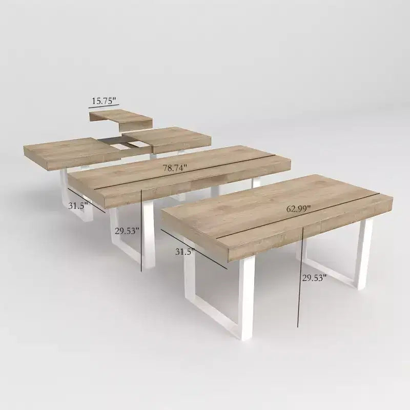 Okak 78 pouces Table à Manger Extensible Moderne pour 8 Personnes, Table de Cuisine avec Grand Plateau Long, Table Pliante pour Fête, Conférence