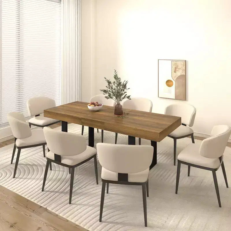 Okak 78 pouces Table à Manger Extensible Moderne pour 8 Personnes, Table de Cuisine avec Grand Plateau Long, Table Pliante pour Fête, Conférence