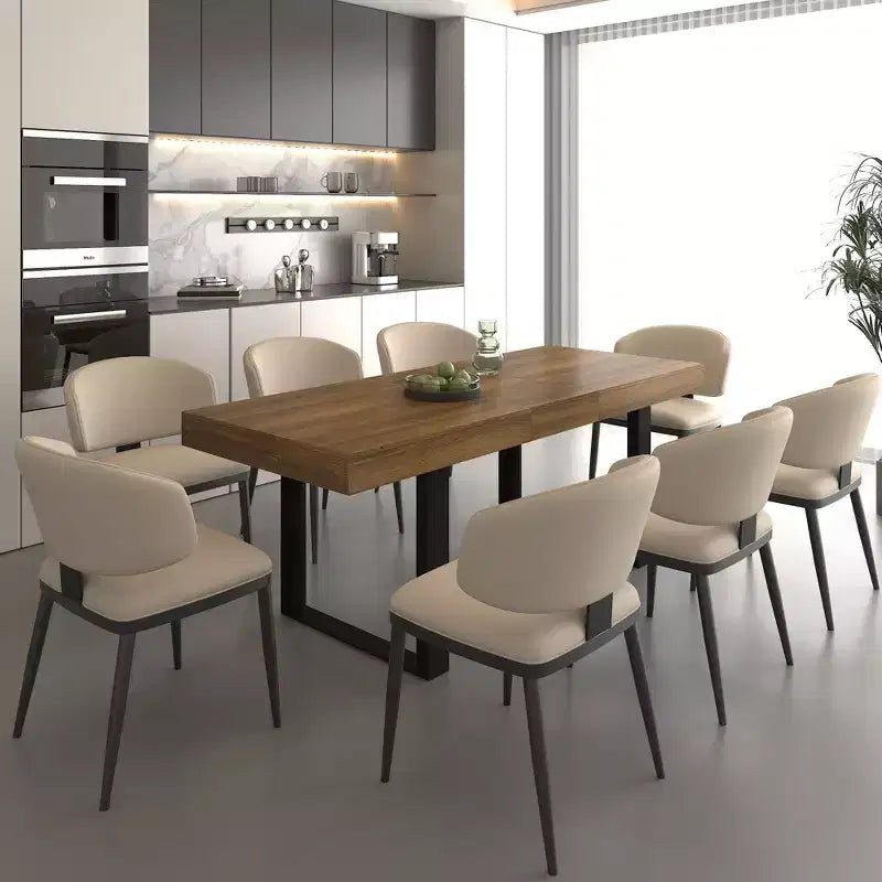 Okak 78 pouces Table à Manger Extensible Moderne pour 8 Personnes, Table de Cuisine avec Grand Plateau Long, Table Pliante pour Fête, Conférence