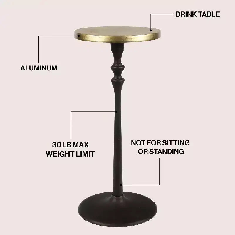 Table d'appoint ronde piédestal Art Déco, 49,5 cm H, métal, plusieurs finitions