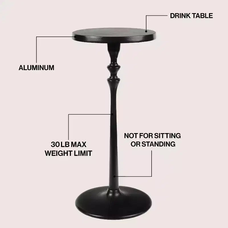 Table d'appoint ronde piédestal Art Déco, 49,5 cm H, métal, plusieurs finitions