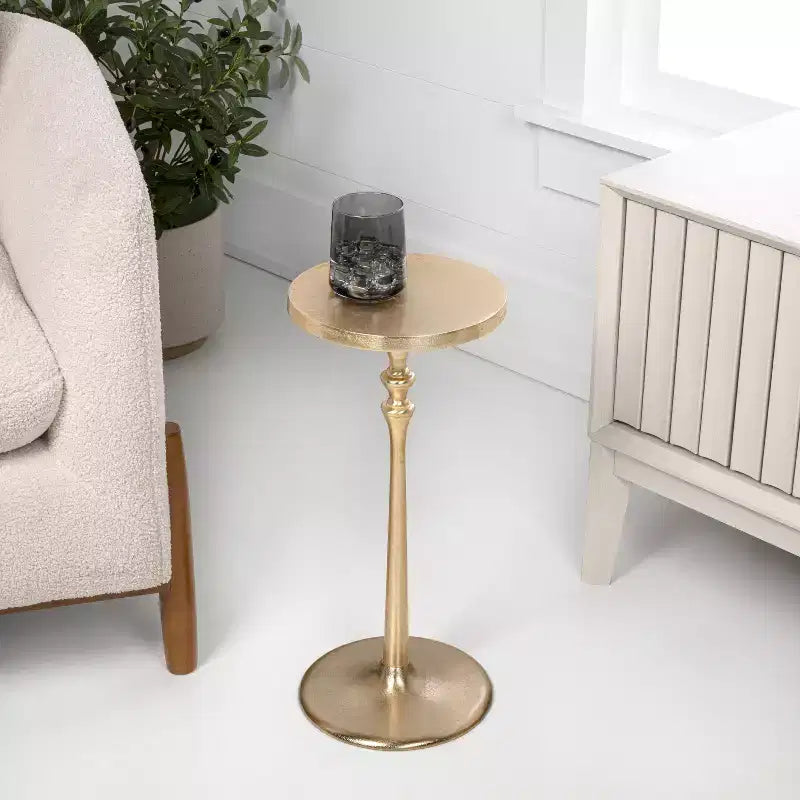Table d'appoint ronde piédestal Art Déco, 49,5 cm H, métal, plusieurs finitions