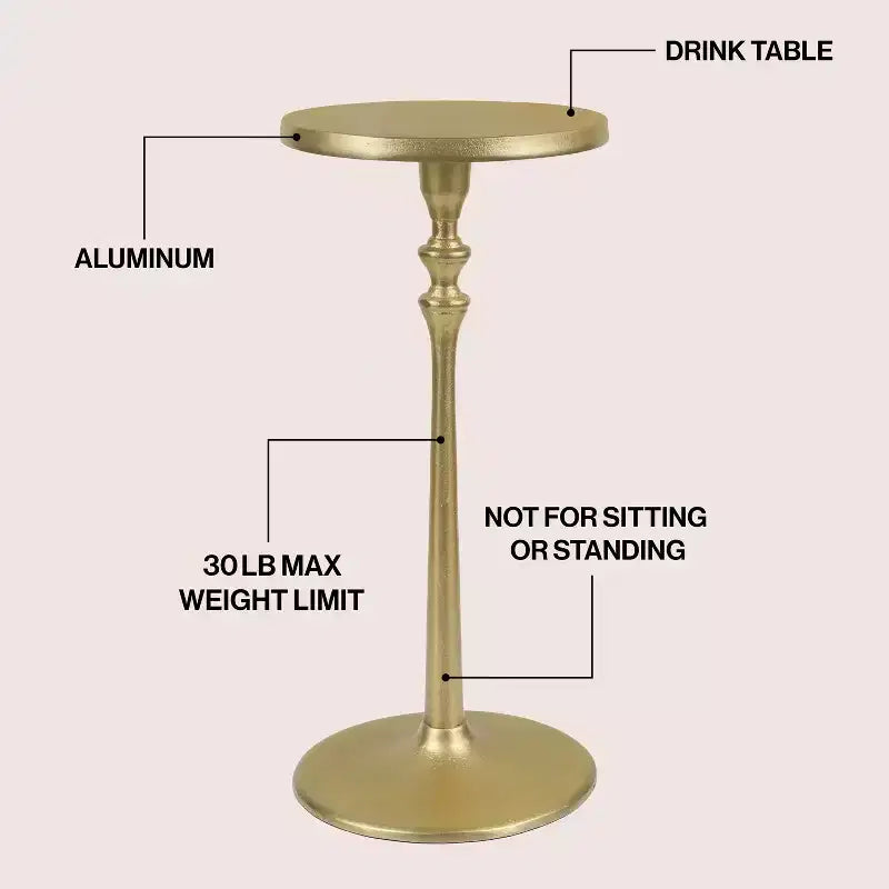 Table d'appoint ronde piédestal Art Déco, 49,5 cm H, métal, plusieurs finitions