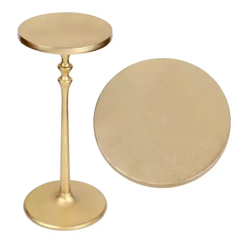 Table d'appoint ronde piédestal Art Déco, 49,5 cm H, métal, plusieurs finitions