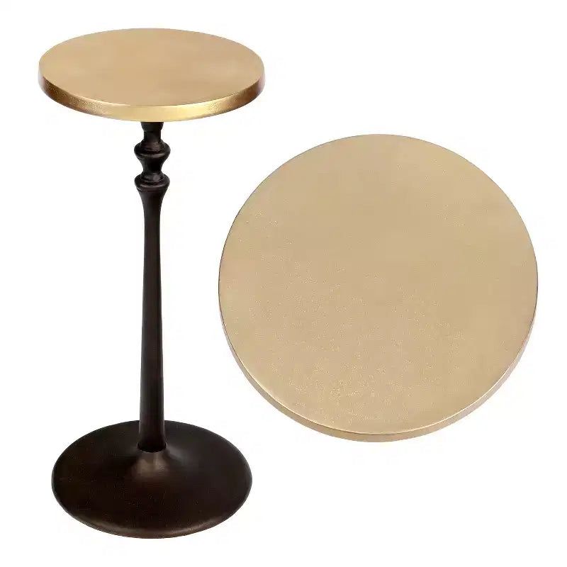 Table d'appoint ronde piédestal Art Déco, 49,5 cm H, métal, plusieurs finitions