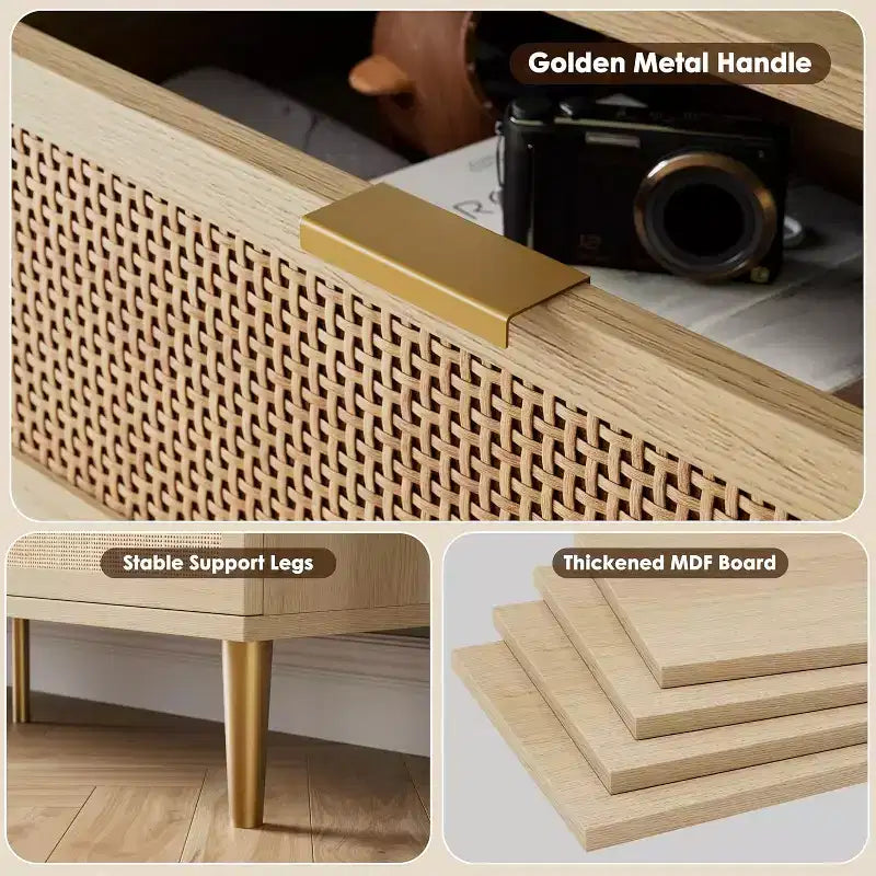Commode à 9 tiroirs avec rangement – Meuble de rangement moderne en bois pour chambre, salon et couloir