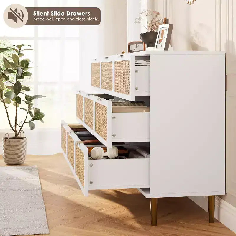 Commode à 9 tiroirs avec rangement – Meuble de rangement moderne en bois pour chambre, salon et couloir