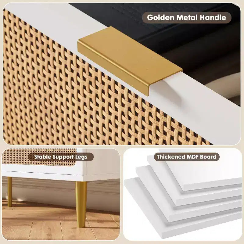 Commode à 9 tiroirs avec rangement – Meuble de rangement moderne en bois pour chambre, salon et couloir
