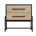 Nightstand with Drawers Light Wood Bedside Table, Wide Side Table