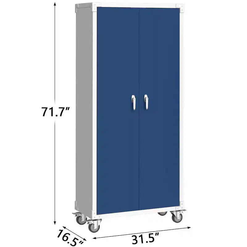 Armoire de rangement en acier de 183 cm avec portes verrouillables et étagères réglables