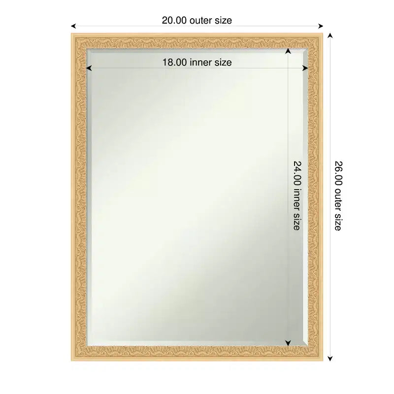 Miroir de vanité de salle de bain encadré en bois biseauté d'un demi-pouce