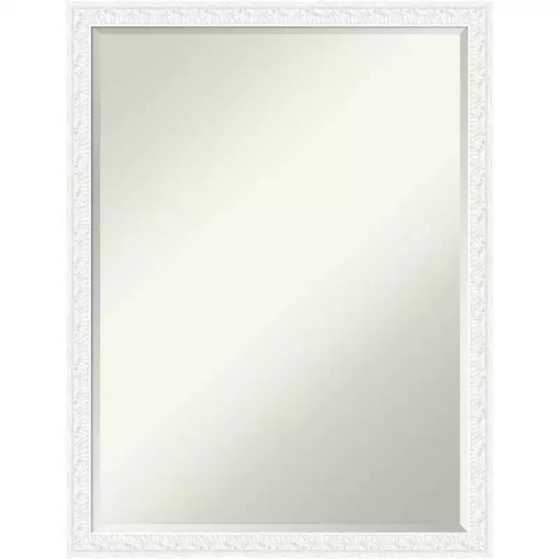 Miroir de vanité de salle de bain encadré en bois biseauté d'un demi-pouce