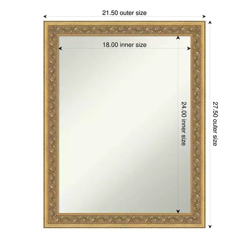 Miroir mural de salle de bain à cadre en bois – Sans biseau, plusieurs tailles