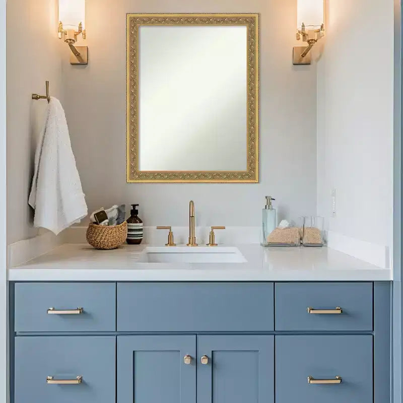 Miroir mural de salle de bain à cadre en bois – Sans biseau, plusieurs tailles