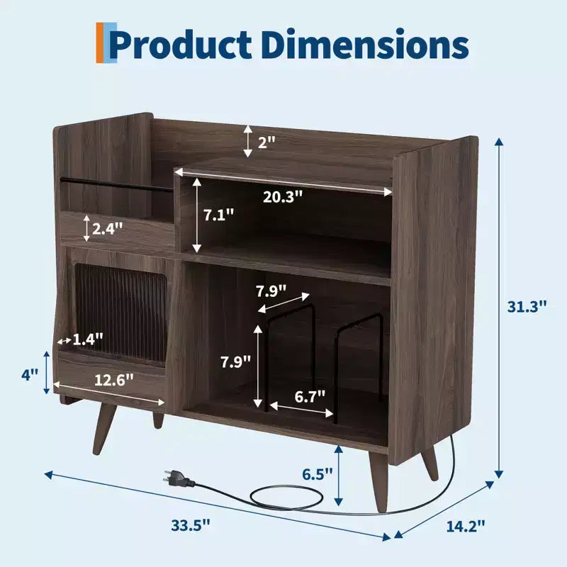 Meuble de rangement pour tourne-disque vinyle