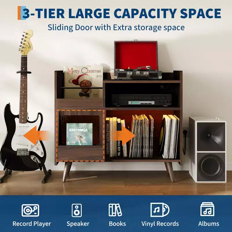 Meuble de rangement pour tourne-disque vinyle