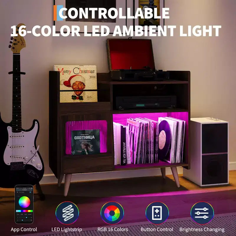 Meuble de rangement pour tourne-disque vinyle