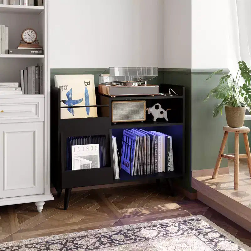 Meuble de rangement pour tourne-disque vinyle