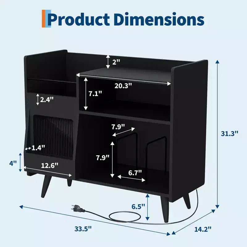 Meuble de rangement pour tourne-disque vinyle