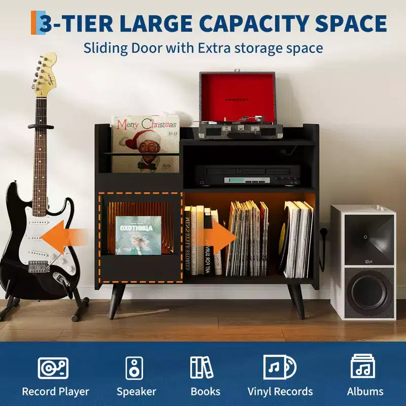 Meuble de rangement pour tourne-disque vinyle