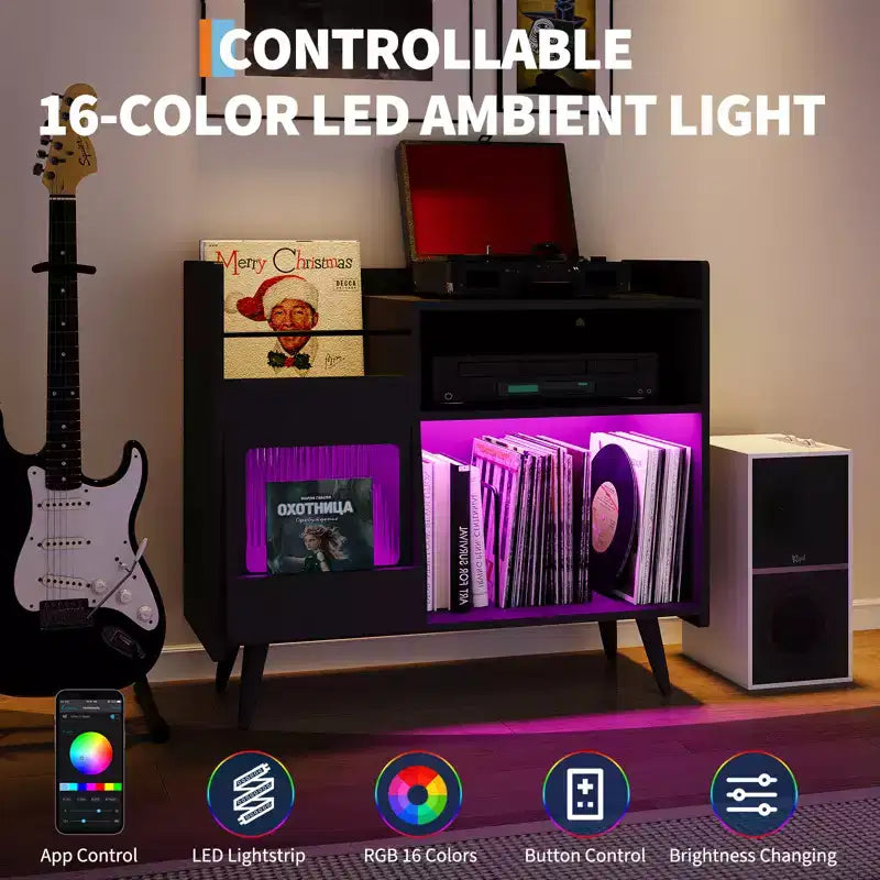 Meuble de rangement pour tourne-disque vinyle