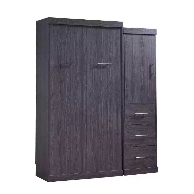 Lit escamotable avec armoire et 3 tiroirs – Cadre de lit mural pliable