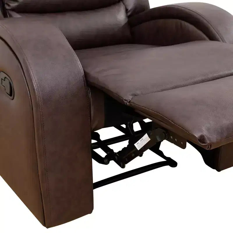 Fauteuil inclinable en similicuir avec dossier réglable – Marron