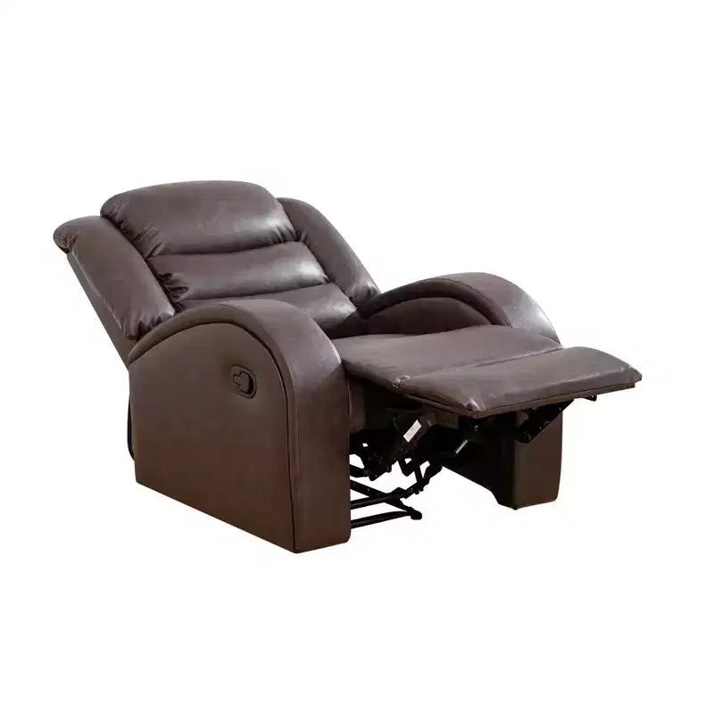 Fauteuil inclinable en similicuir avec dossier réglable – Marron
