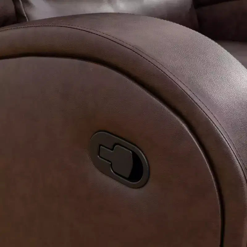 Fauteuil inclinable en similicuir avec dossier réglable – Marron