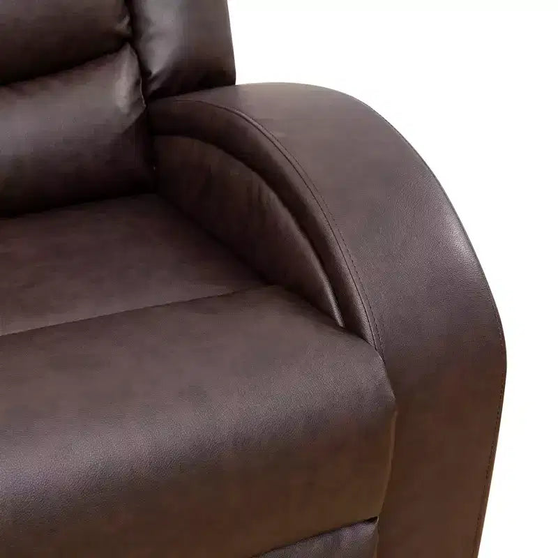 Fauteuil inclinable en similicuir avec dossier réglable – Marron