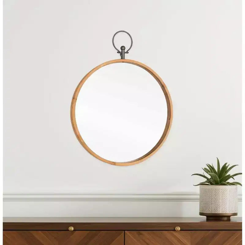 Miroir mural rond en métal de 30 pouces – Bronze