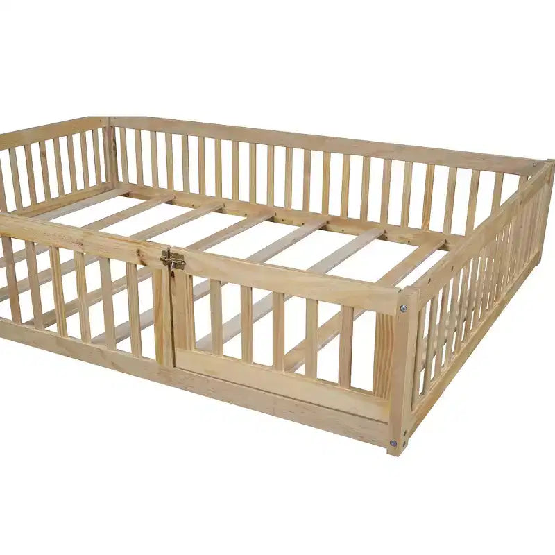 Lit plateforme cabane pour enfants pleine grandeur avec garde-corps