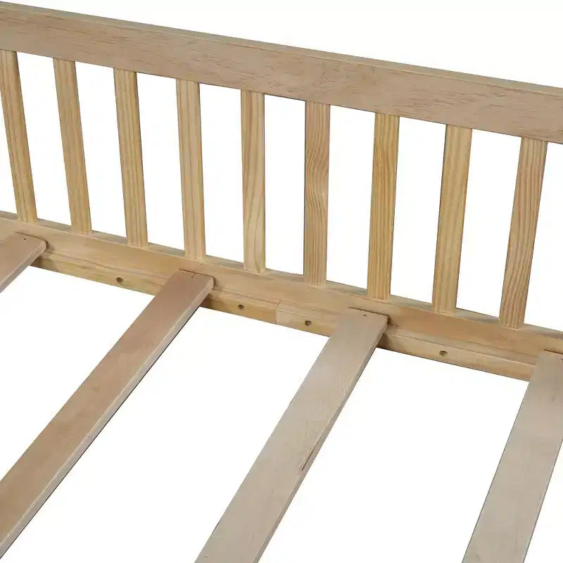 Lit plateforme cabane pour enfants pleine grandeur avec garde-corps