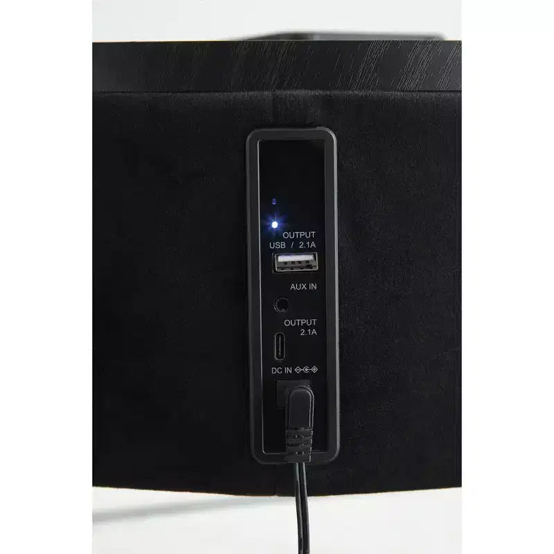 Table d'appoint ronde à plateau en verre avec haut-parleur Bluetooth