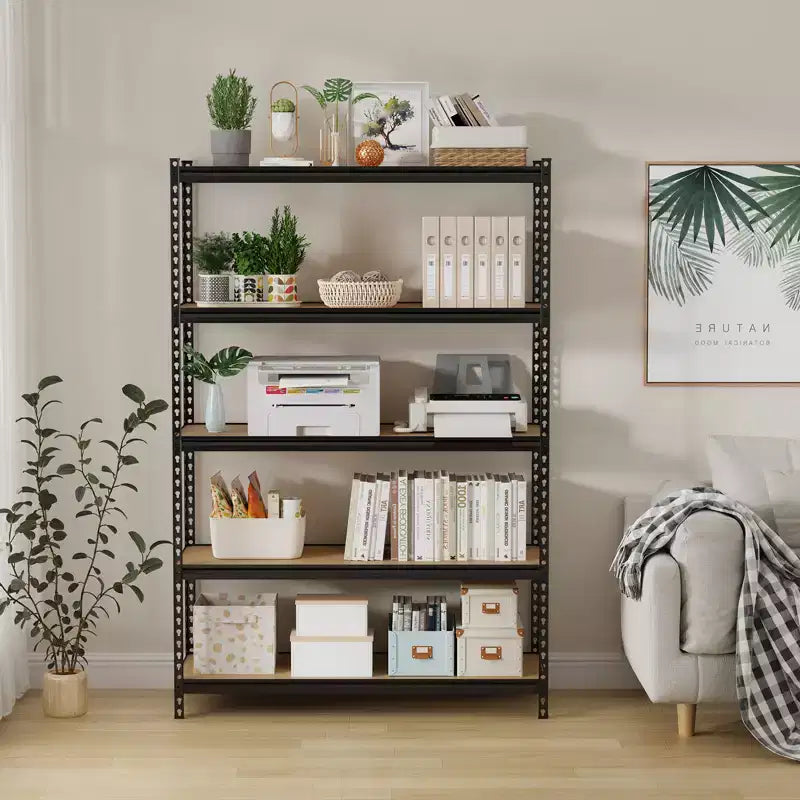 Étagère métallique à 5 niveaux avec tablettes réglables