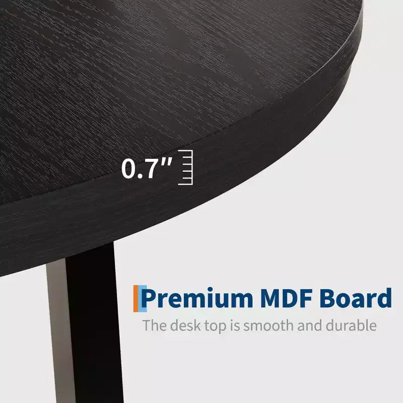 Table à manger ronde de 47 pouces avec cadre en métal