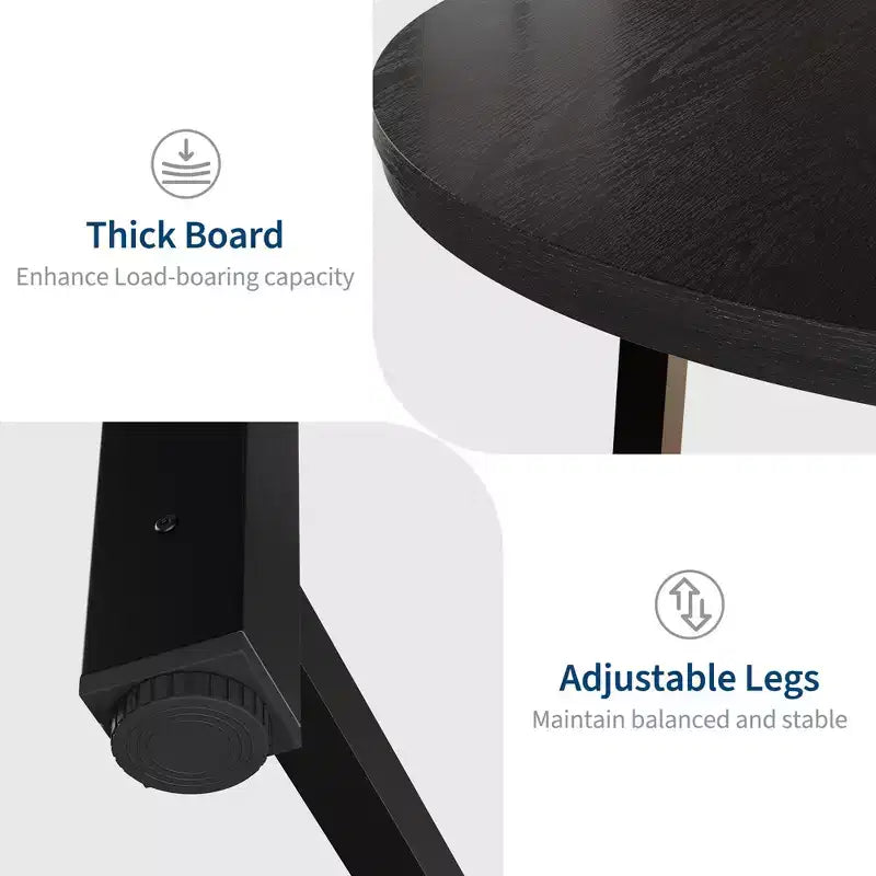 Table à manger ronde de 47 pouces avec cadre en métal