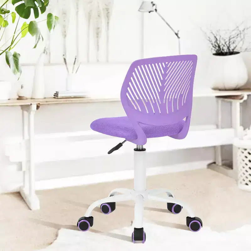Chaise de bureau pivotante sans accoudoirs à hauteur réglable – Violet