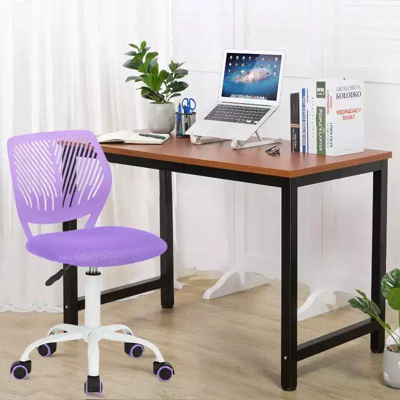 Chaise de bureau pivotante sans accoudoirs à hauteur réglable – Violet