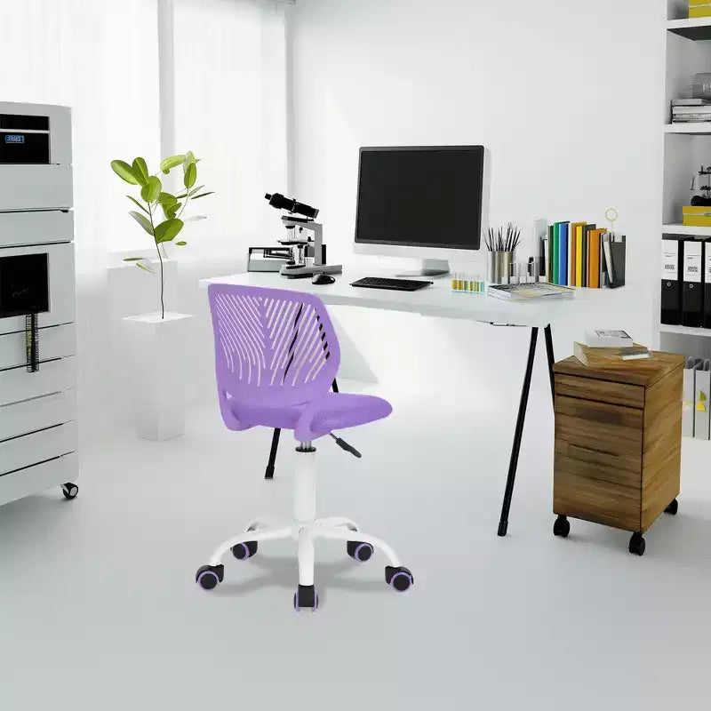 Chaise de bureau pivotante sans accoudoirs à hauteur réglable – Violet