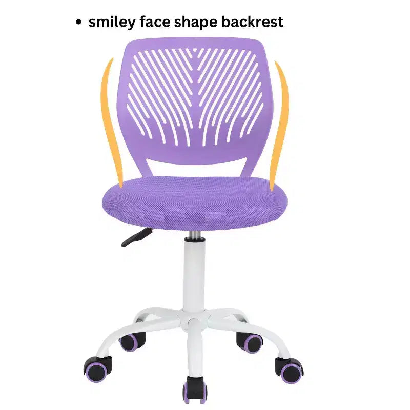 Chaise de bureau pivotante sans accoudoirs à hauteur réglable – Violet