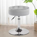 Tabouret de coiffeuse pivotant touffeté de style Mid-Century – Velours, hauteur réglable, ottoman rond