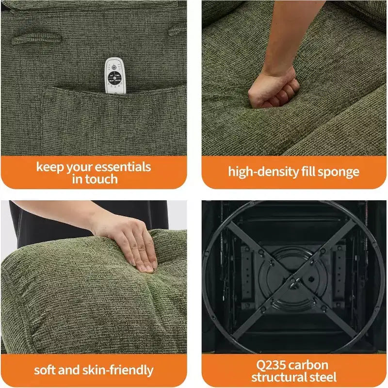 Fauteuil de massage pivotant à 360° et inclinable avec fonction chauffante et de glisse